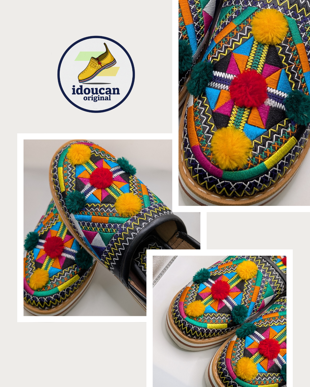 babouches berbères marocaines. Ces chaussons faits main